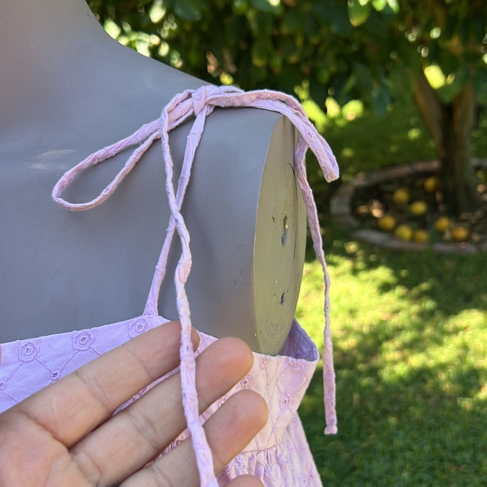 MDS Stripes Lavender Eyelet Dress Size 10 US $525 - Picture 7 of 17